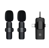 Micrófono universal de solapa inalámbrico 3 en 1, con conector 3.5 mm, tipo C y Lightning Grenn Lyca GL69666
