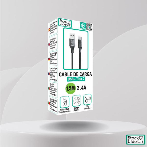CABLE DE CARGA USB - TIPO C 1,5M