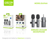 Micrófono universal de solapa inalámbrico 3 en 1, con conector 3.5 mm, tipo C y Lightning Grenn Lyca GL69666