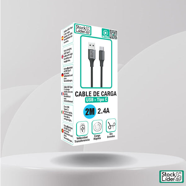 CABLE DE CARGA USB - TIPO C 2M