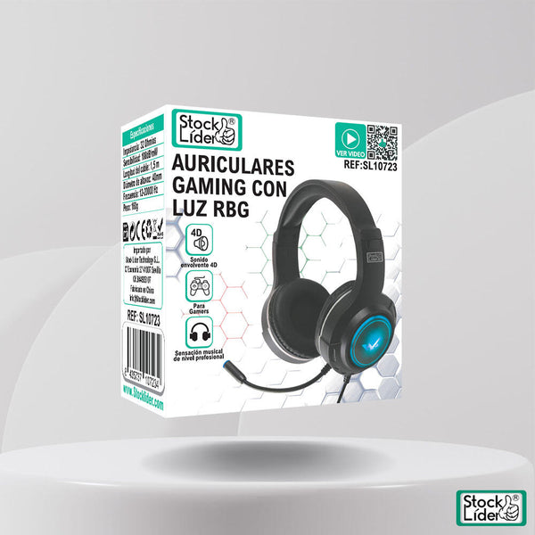 Cascos gaming con luz RGB