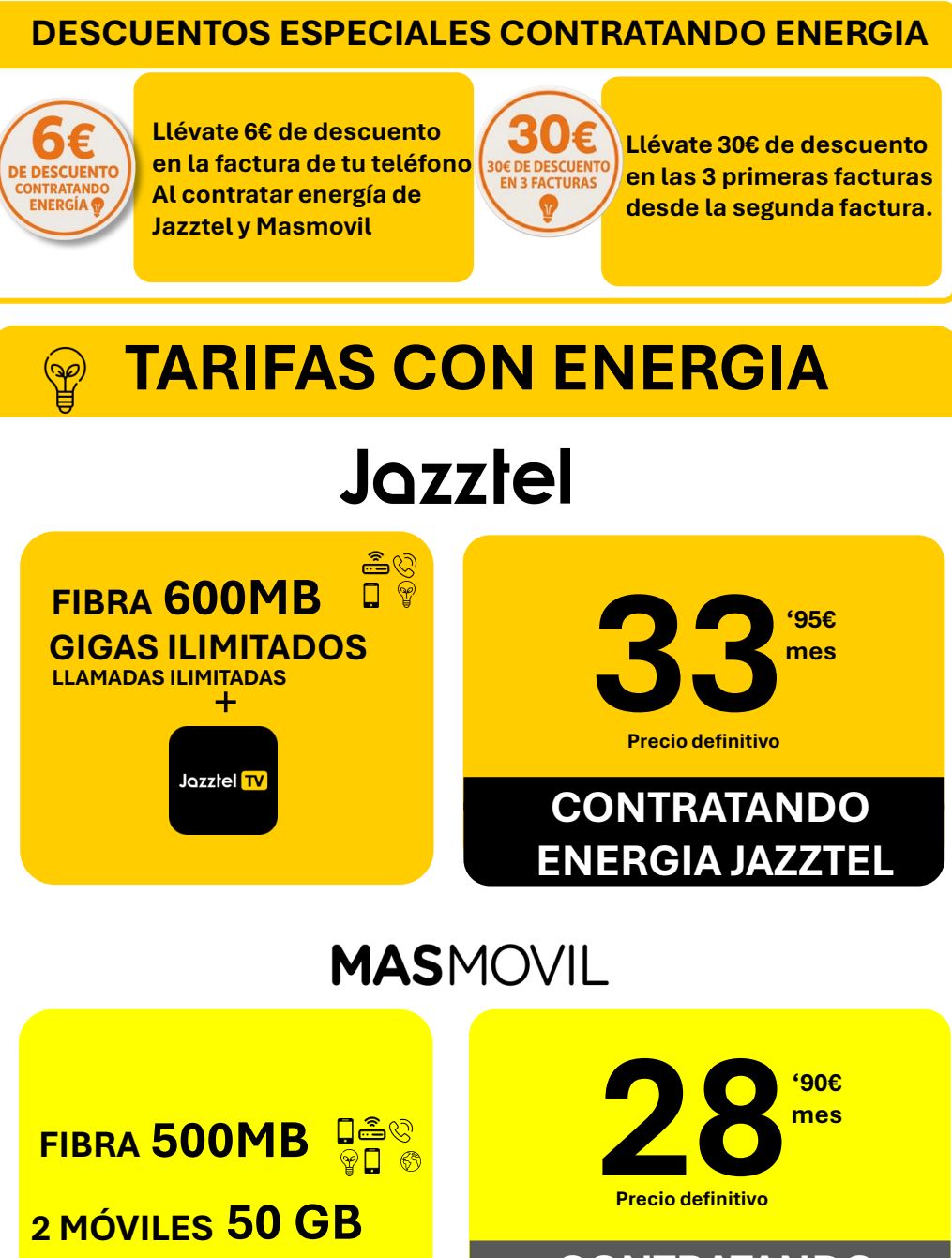 Infografía descuentos de energía octubre 2026: 6 euros al mes y 30 euros en las tres primeras facturas.